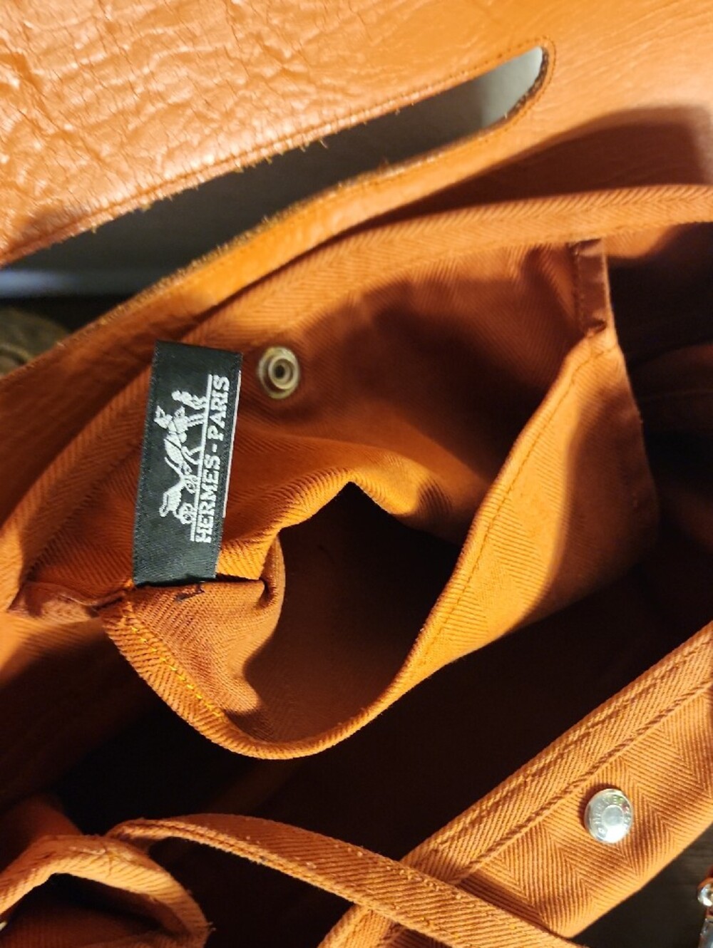 Hermes VALPARAISO Canvas & Leather Top-Handle Shoulder Bag - Picture 11 of 16